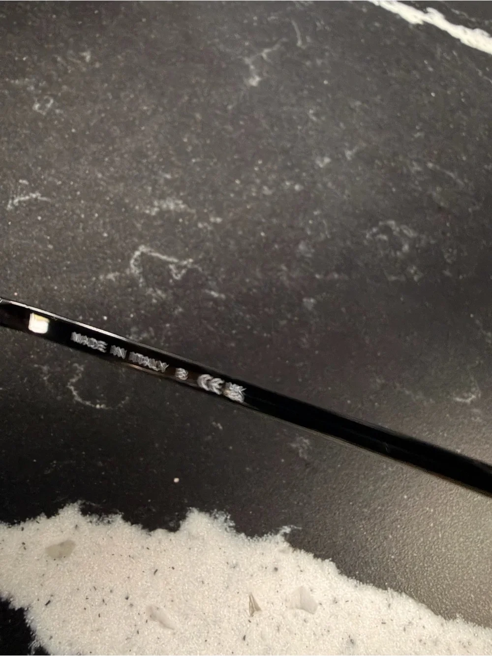 CHANEL Black and Silver Square Aviator Sunglasses